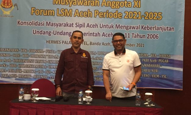 Dipilh Secara Aklamasi Sudirman Hasan kembali Jabat Sekjen Forum LSM Aceh